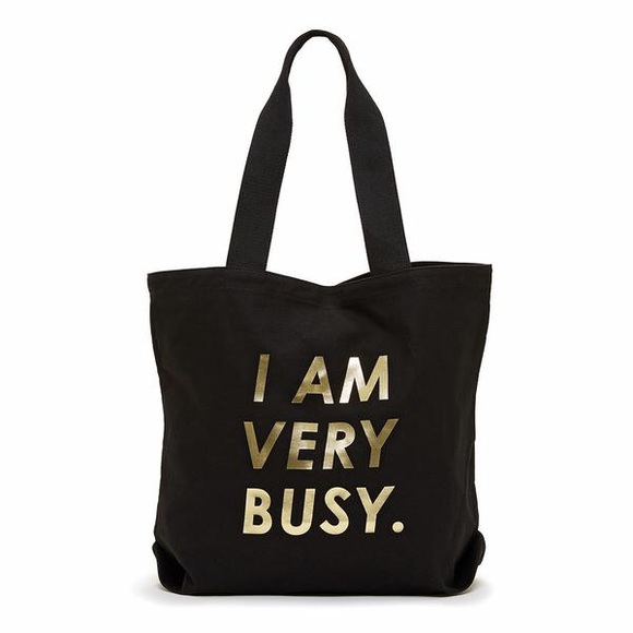 ban.do Handbags - Ban.do “I am Very Busy” canvas tote NWT